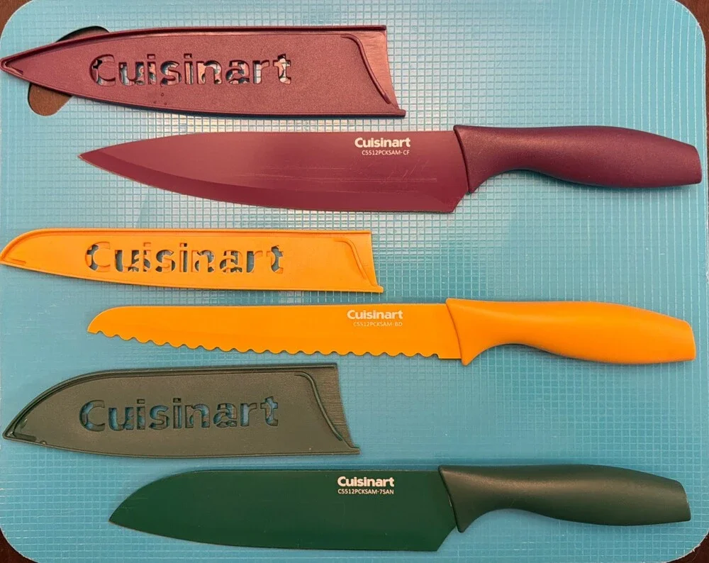 Cuisinart Ceramic Coated Colored Knives Set Of 3 Stainless Steel Dishwasher Safe